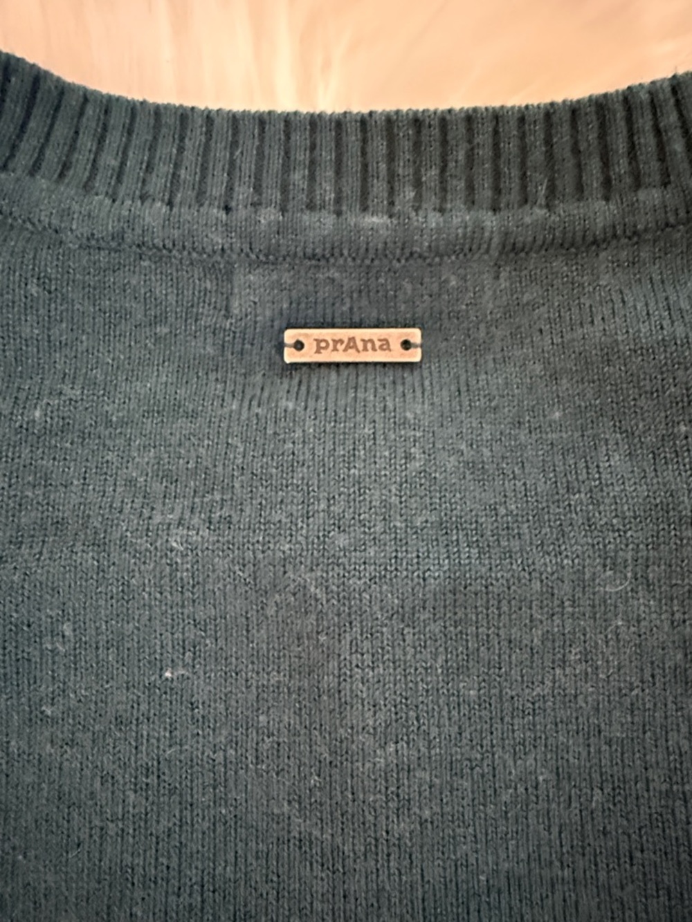 Prana Knit Sweater Size Medium Green Geometric Pattern Crewneck Wool Blend Feel - Picture 3 of 6